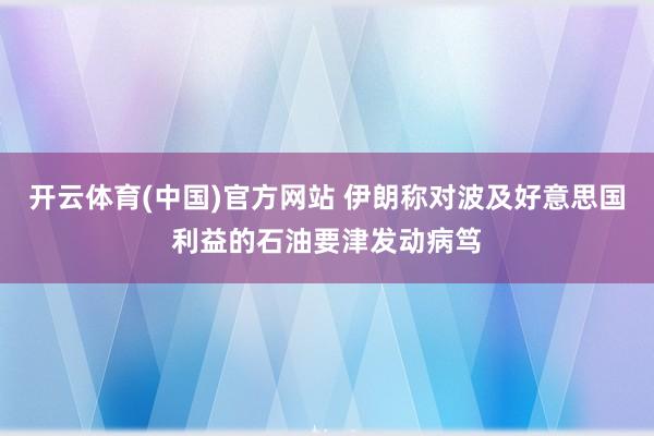 开云体育(中国)官方网站 伊朗称对波及好意思国利益的石油要津发动病笃