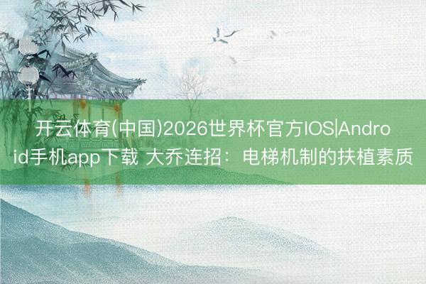 开云体育(中国)2026世界杯官方IOS|Android手机app下载 大乔连招：电梯机制的扶植素质