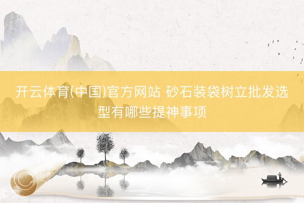 开云体育(中国)官方网站 砂石装袋树立批发选型有哪些提神事项