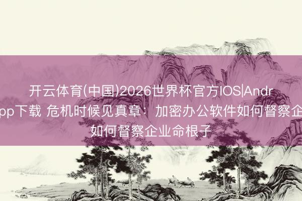 开云体育(中国)2026世界杯官方IOS|Android手机app下载 危机时候见真章：加密办公软件如何督察企业命根子