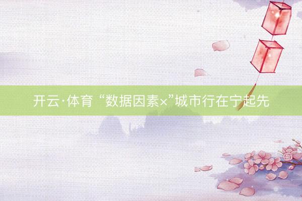 开云·体育 “数据因素×”城市行在宁起先