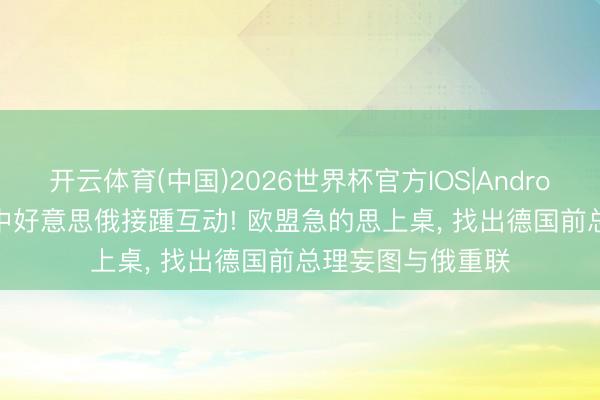 开云体育(中国)2026世界杯官方IOS|Android手机app下载 中好意思俄接踵互动! 欧盟急的思上桌， 找出德国前总理妄图与俄重联